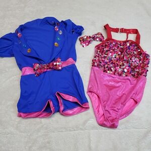Revolution Best of Both Worlds‎ Rhinestone Bow Dance Leotard Costume Girl MC